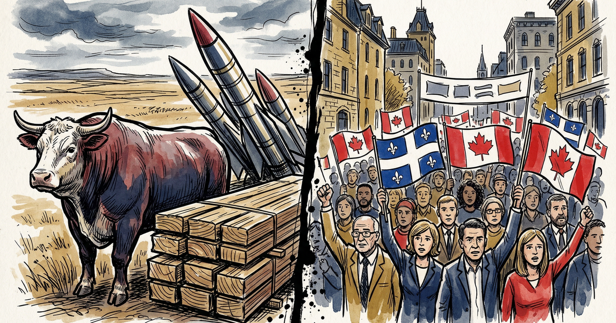 Beef, wood, ballistic missiles, and Quebeckers