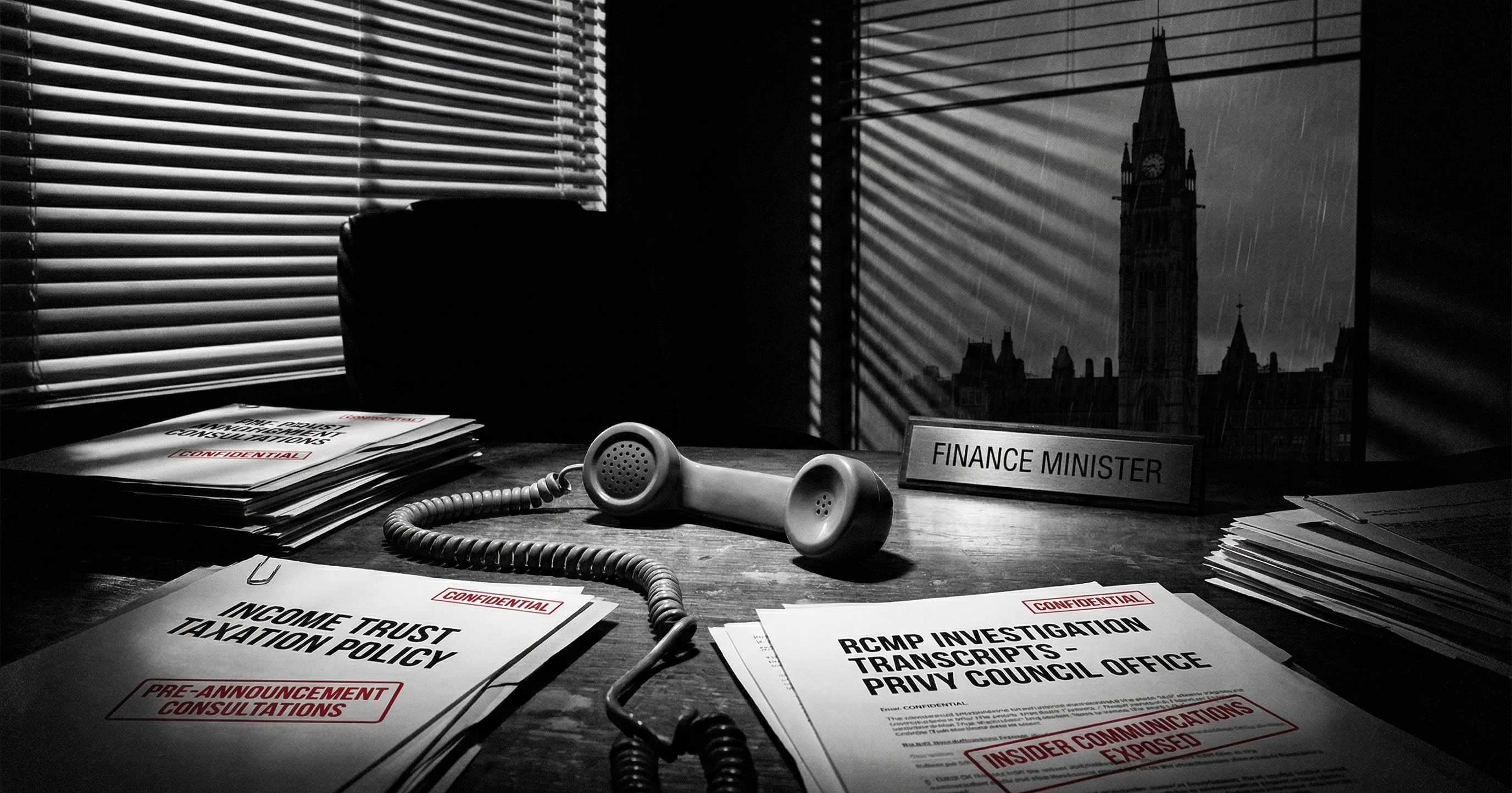 Goodale’s office received “private sector feedback” prior to Income Trust Announcement