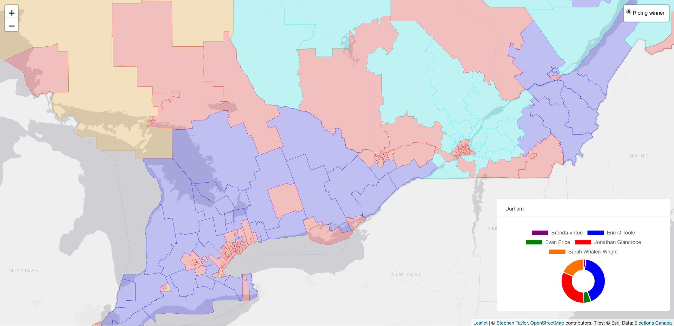 Political maps and data for Canadian electors!