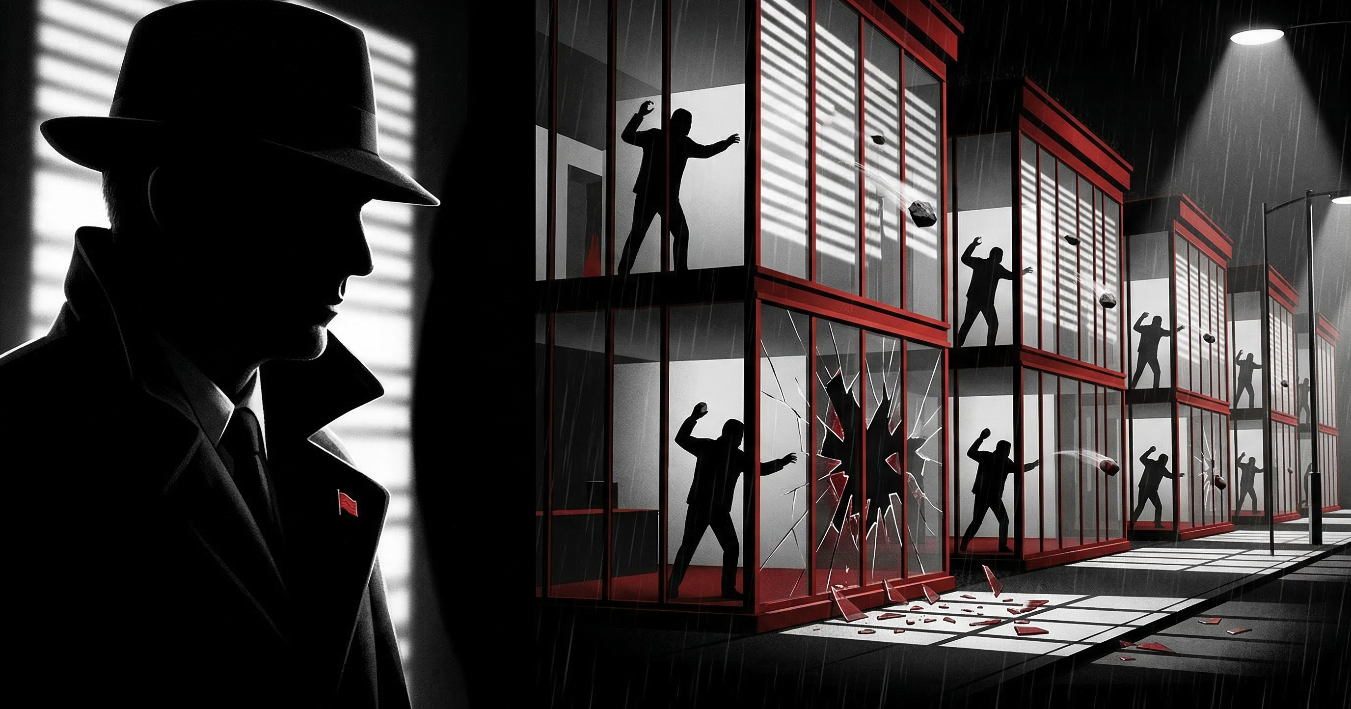 Liberal boulevard lined by glass houses