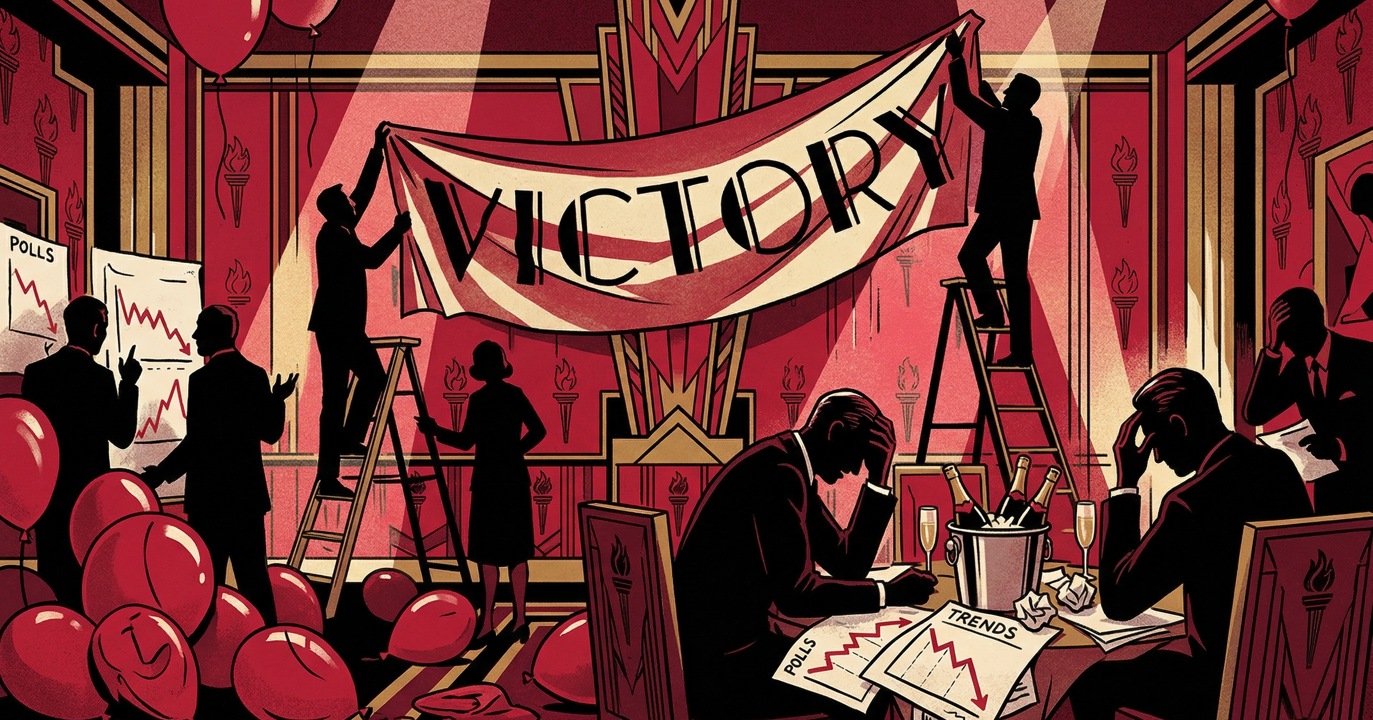 Liberal war-room plans “victory party”