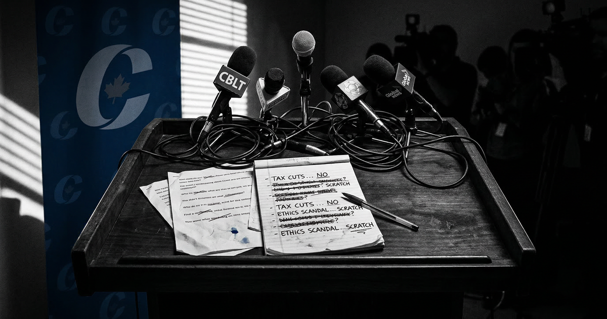 Recently overheard at a Harper press conference…