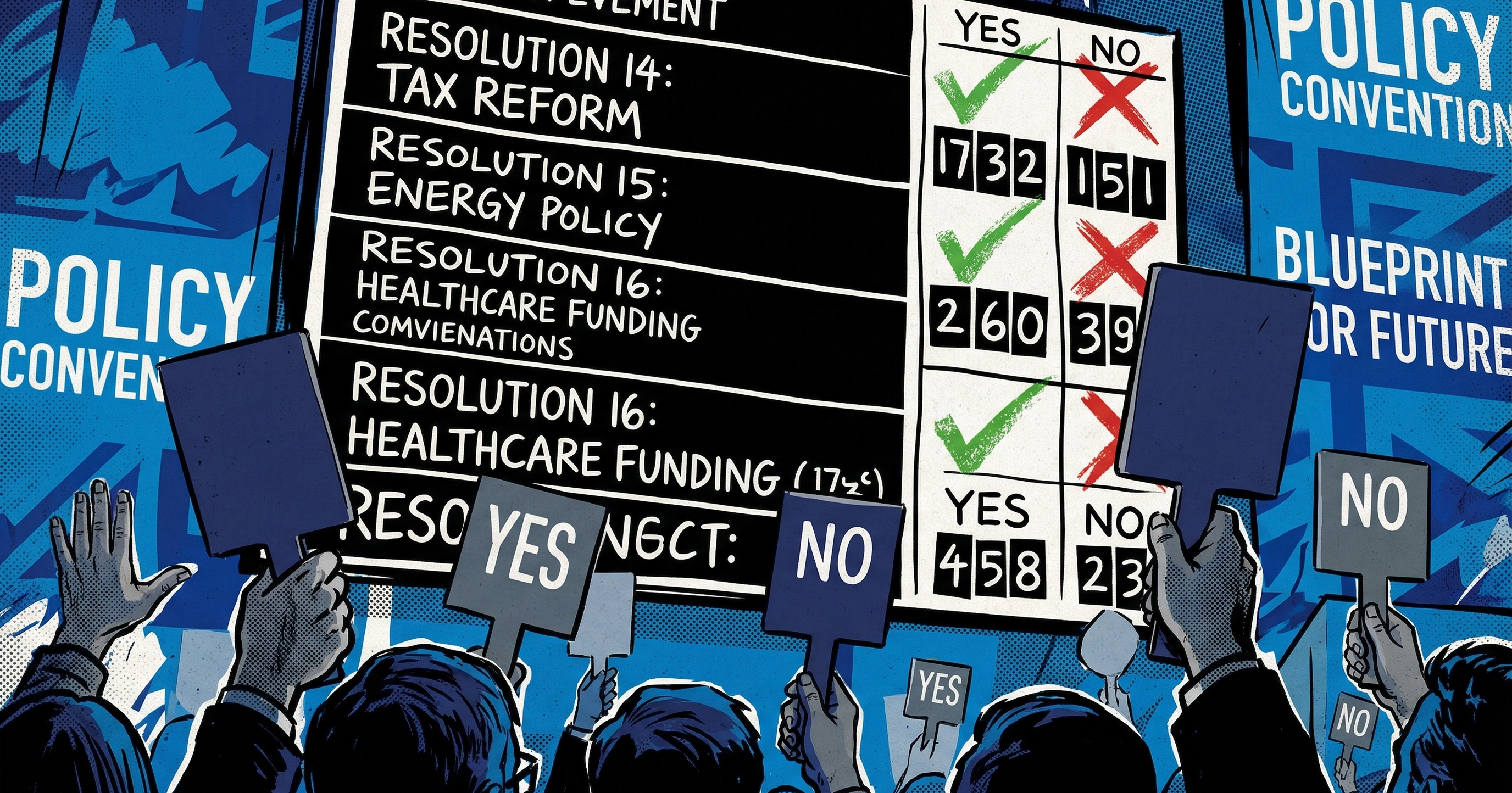 Vote results on policy resolutions